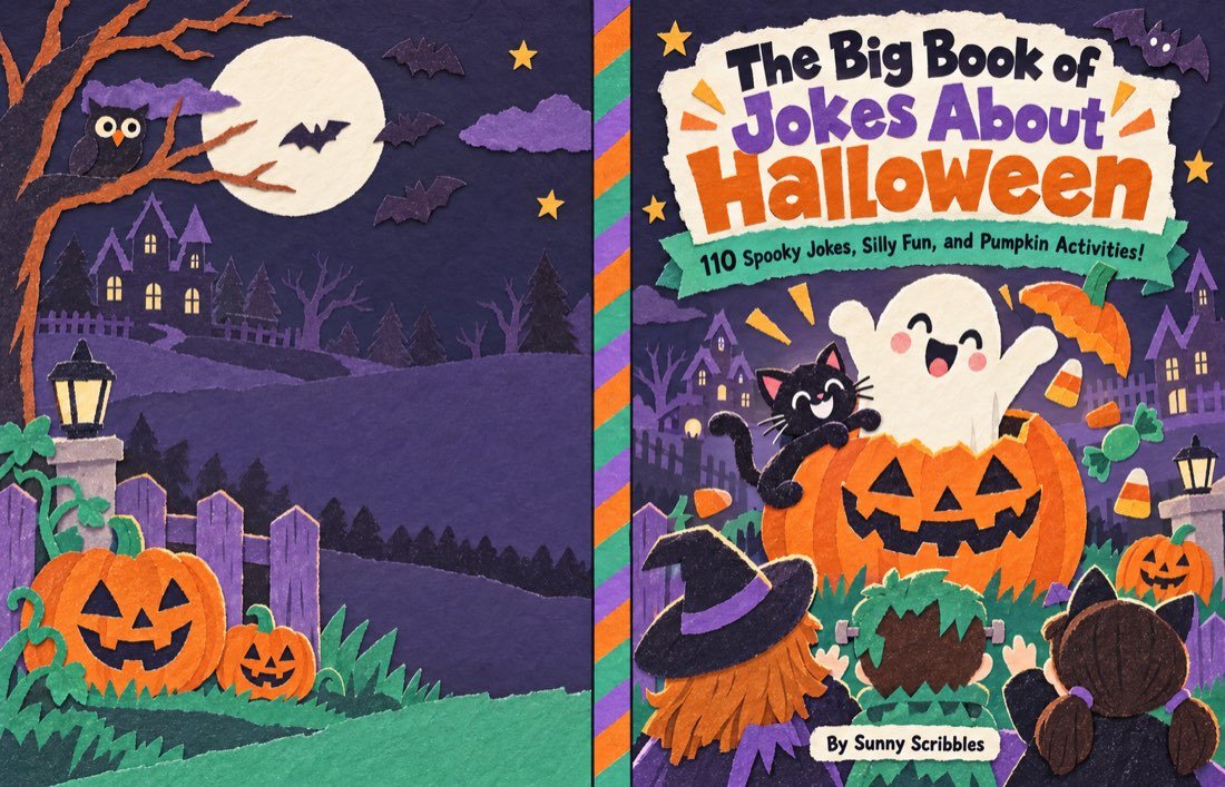 The wraparound paperback cover of a halloween book