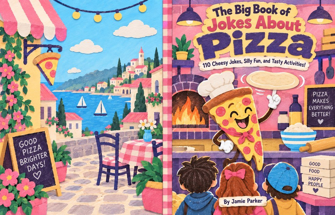The wraparound paperback cover of a pizza book