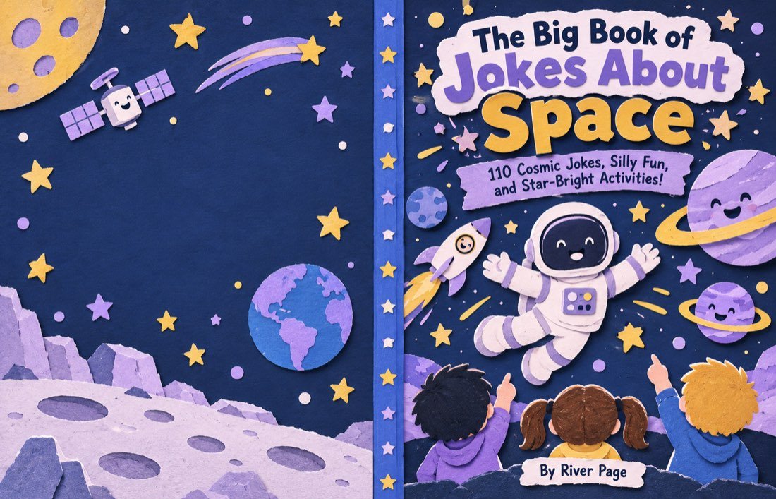 The wraparound paperback cover of a space book