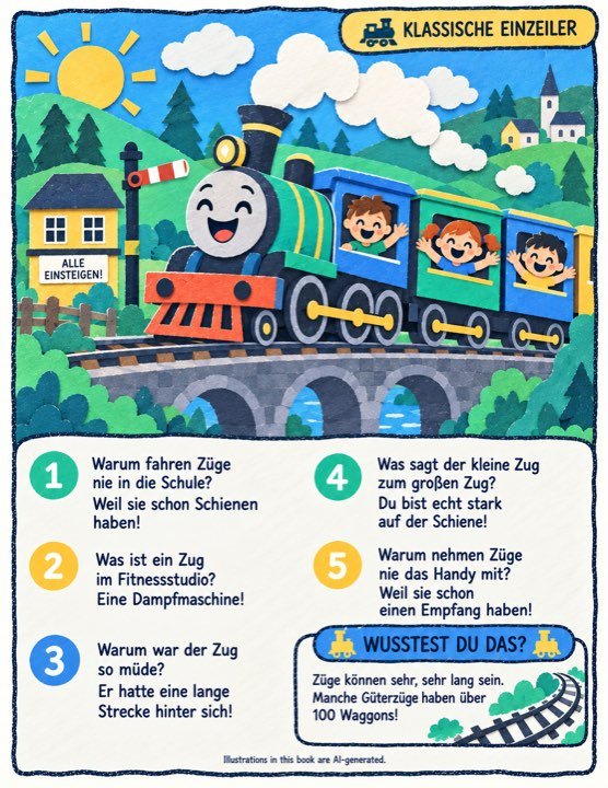 A joke page about trains written in Deutsch