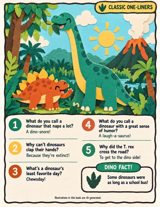 A joke page about dinosaurs written in English