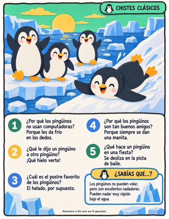 A joke page about penguins written in Espaol