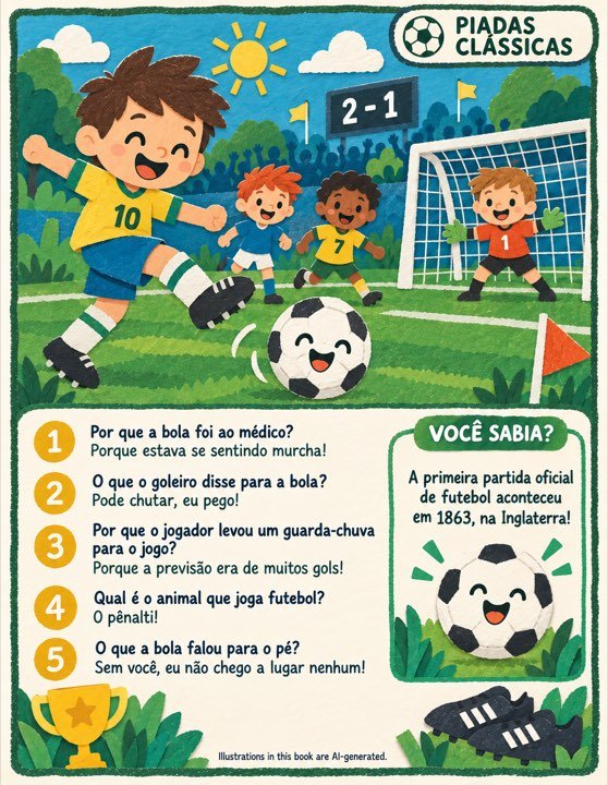 A joke page about football written in Portugus