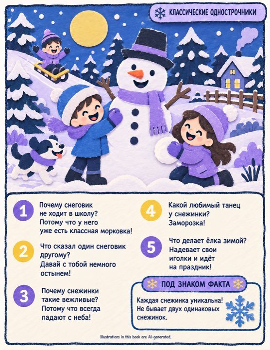 A joke page about snow written in ru