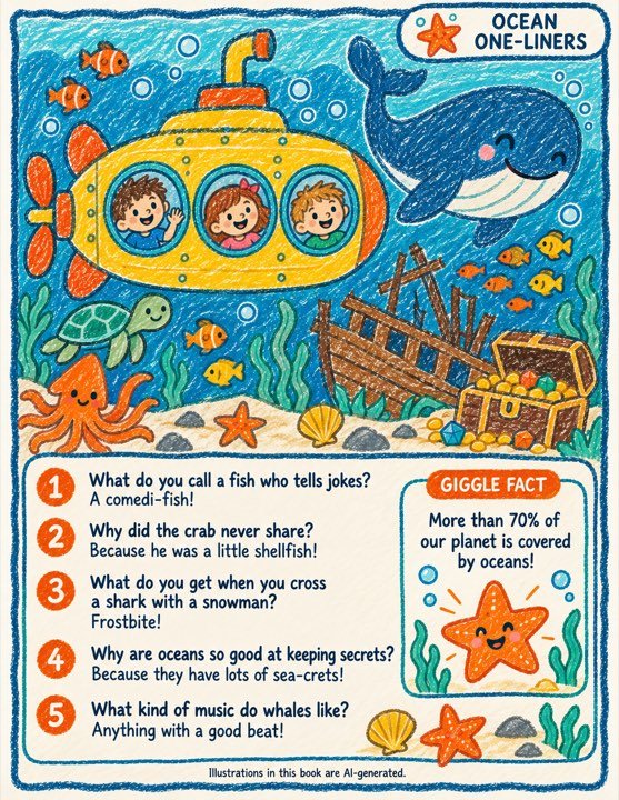 A crayon-coloured page from a under the sea book