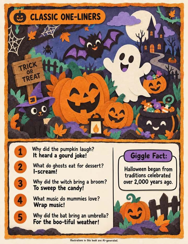 A joke page from a Halloween book
