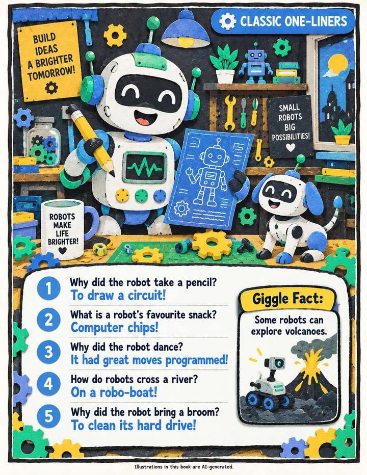 A joke page from a robots book