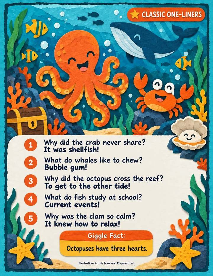 A joke page from an under-the-sea book