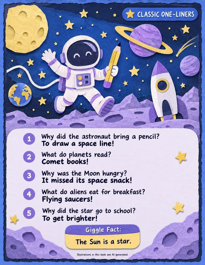 A joke page from a space book